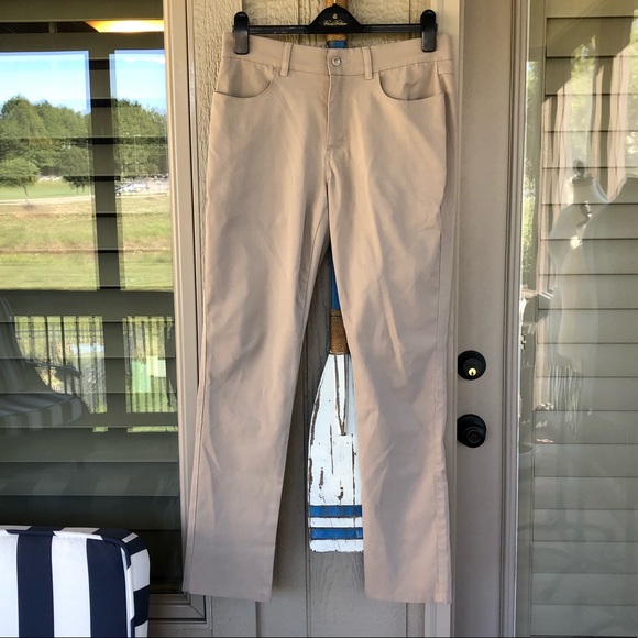 Pebble Beach Pants Pebble Beach Mens Tan Performance 5 Pocket Flat